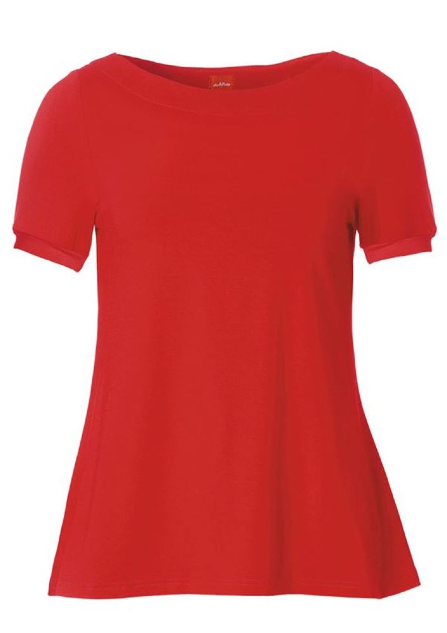 Toppe & T-Shirts du Milde | Du Milde T-Shirt Alberta Basic Short Sleeve Red
