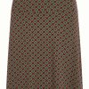 Nederdele King Louie | King Louie Nederdel Border Skirt Dusty Carbernet Red