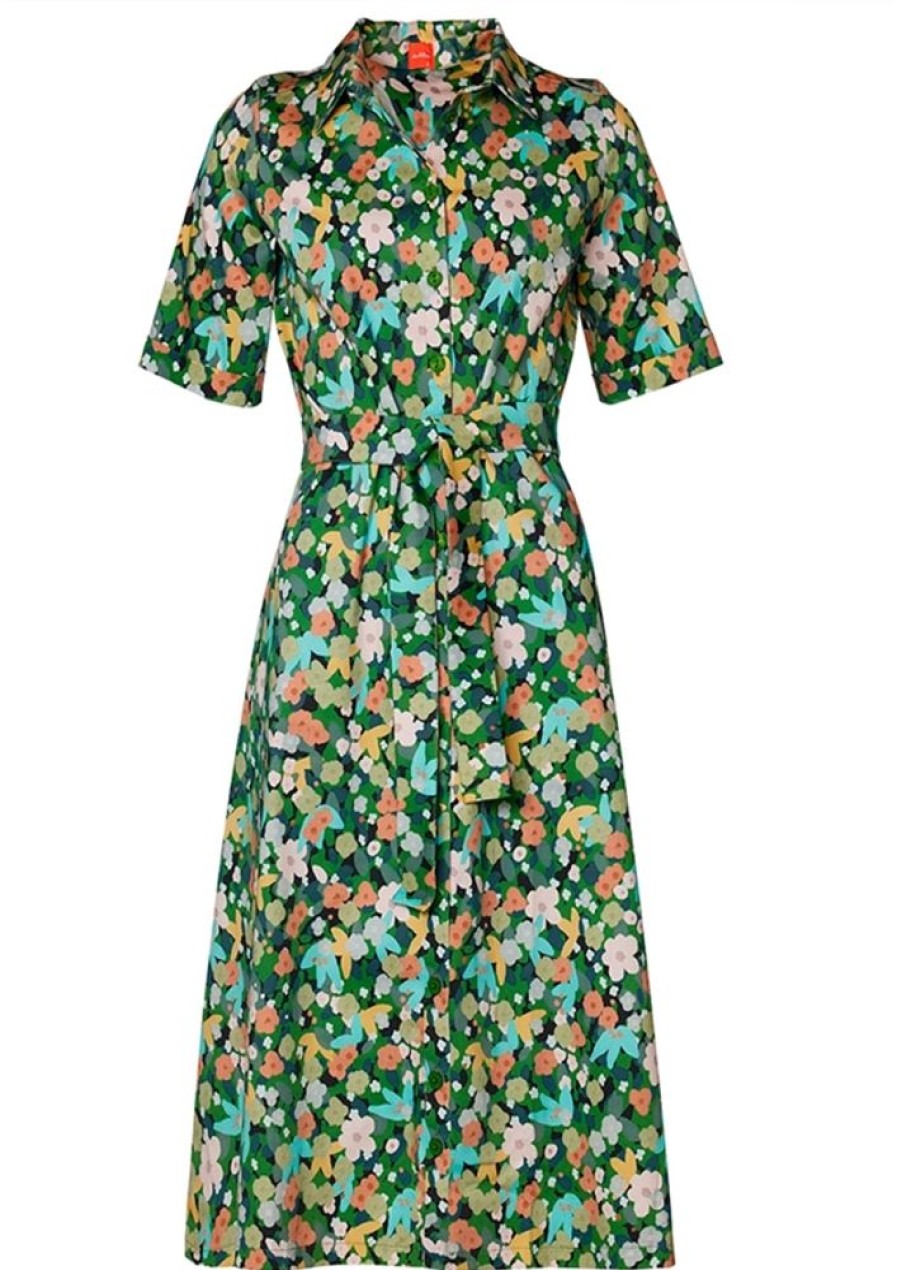 Kjoler du Milde | Du Milde Kjole Green Flower Floating Dufelicity
