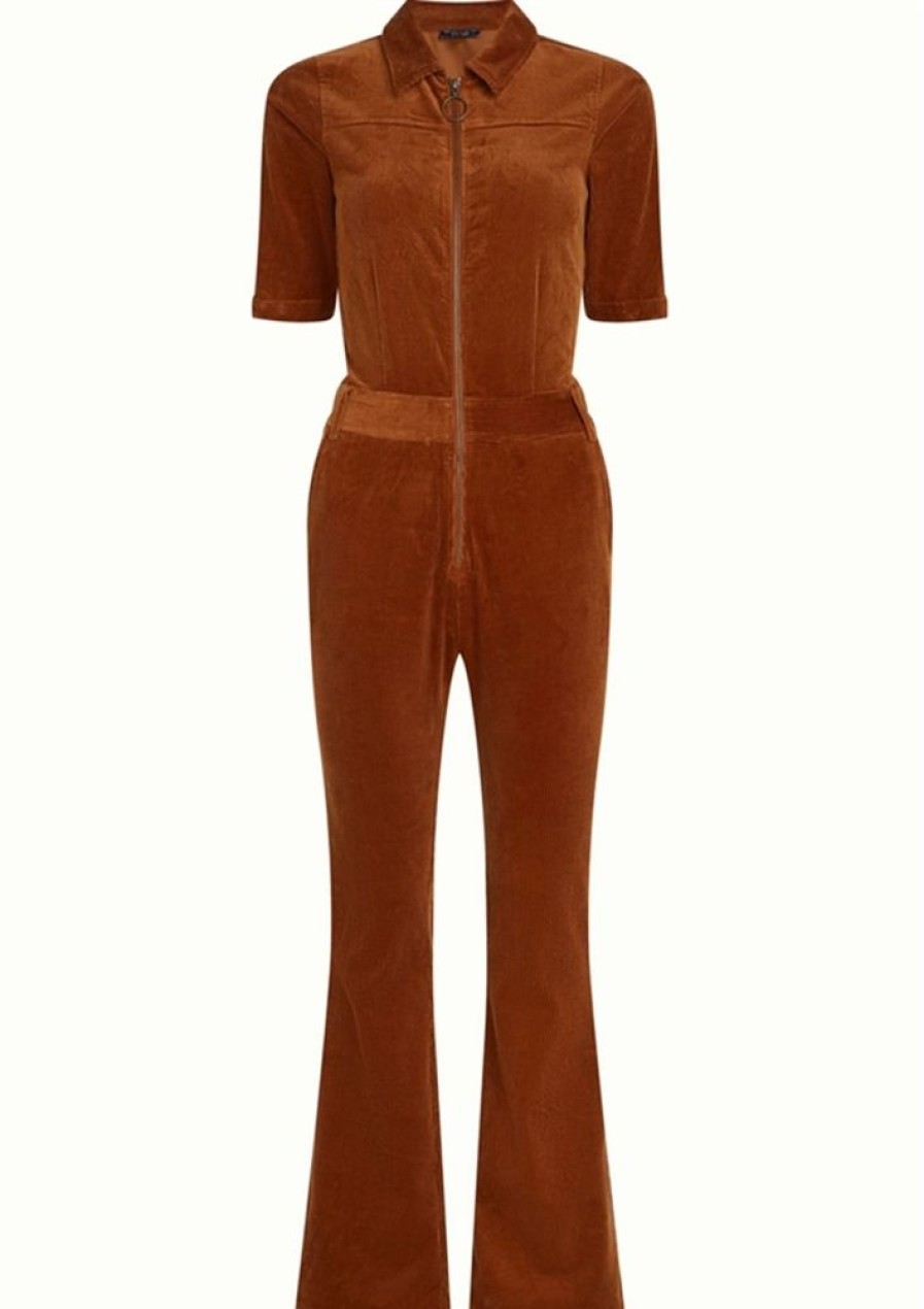 Bukser, Jeans & Leggings King Louie | King Louie Buksedragt Garbo Flare Jumpsuit Corduroy Bombay Brown