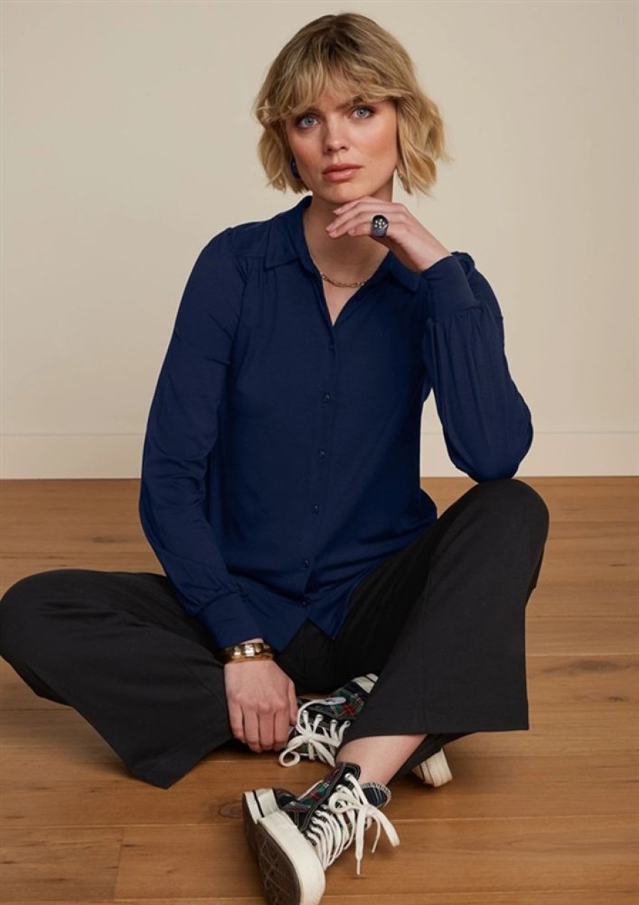 Bluser & Skjorter King Louie | King Louie Bluse Carina Blouse Ecovero Light Evening Blue