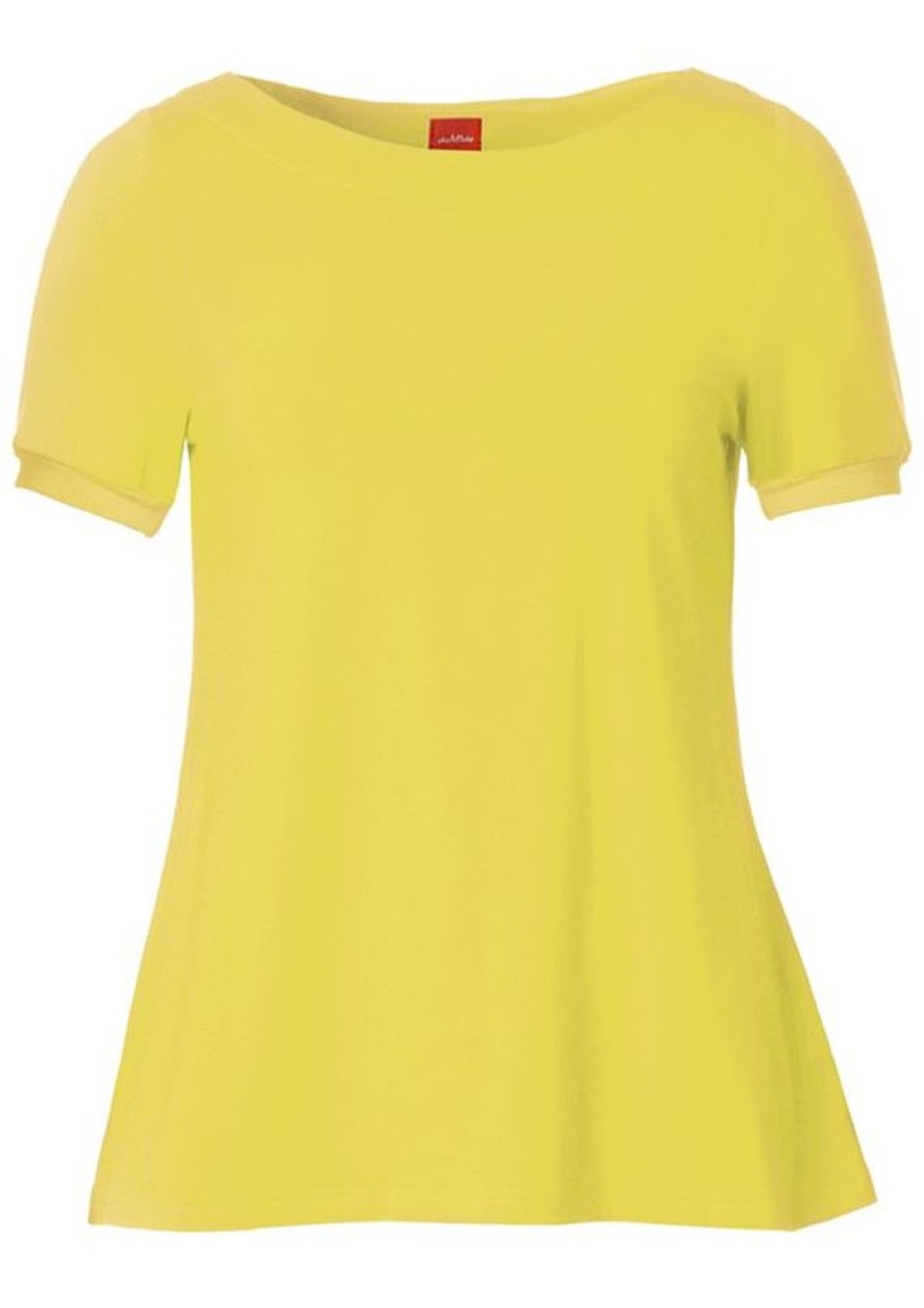 Toppe & T-Shirts du Milde | Du Milde T-Shirt Alberta Basic Short Sleeve Yellow