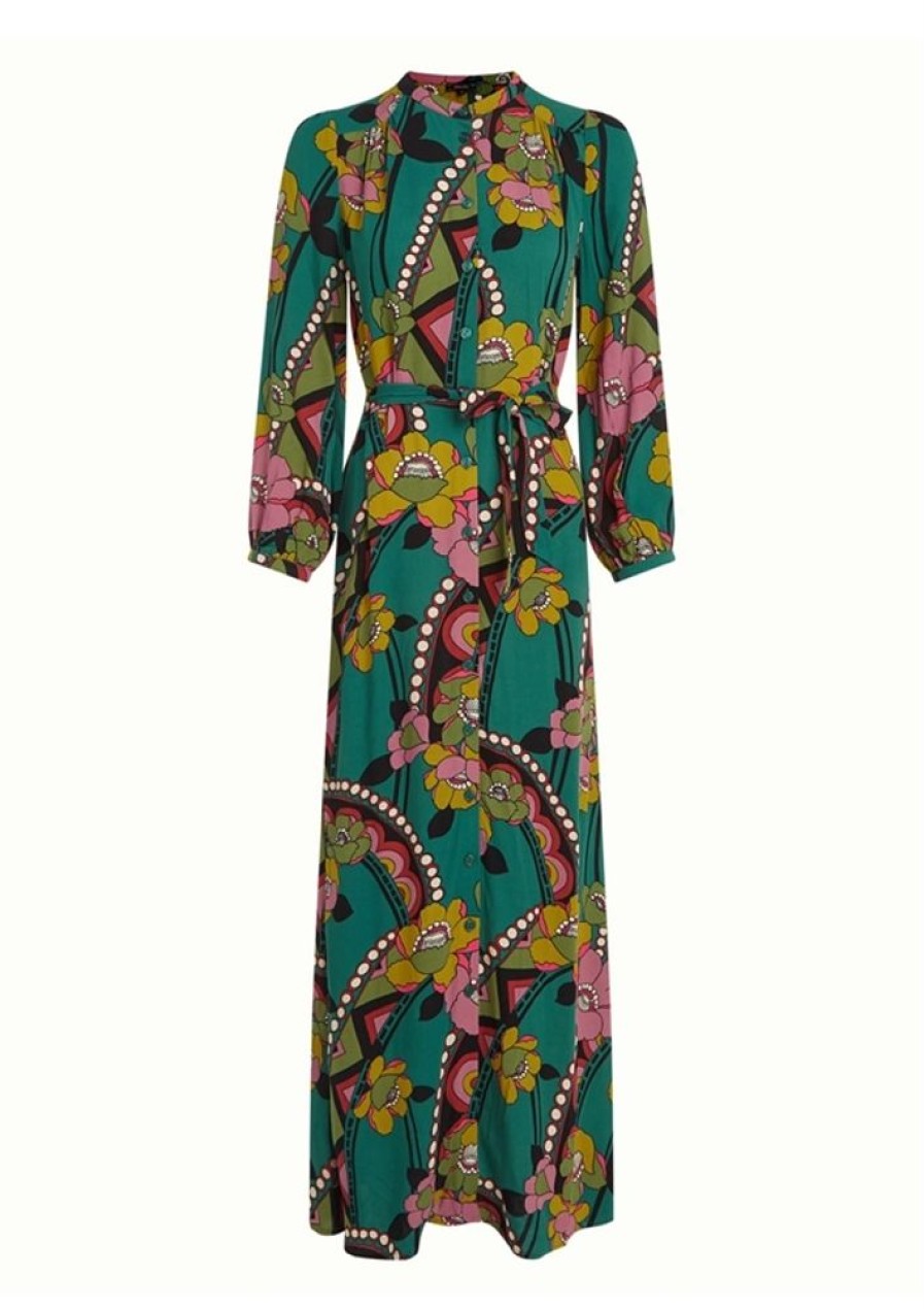 Kjoler King Louie | King Louie Kjole Stella Maxi Dress Lovechild Antique Green