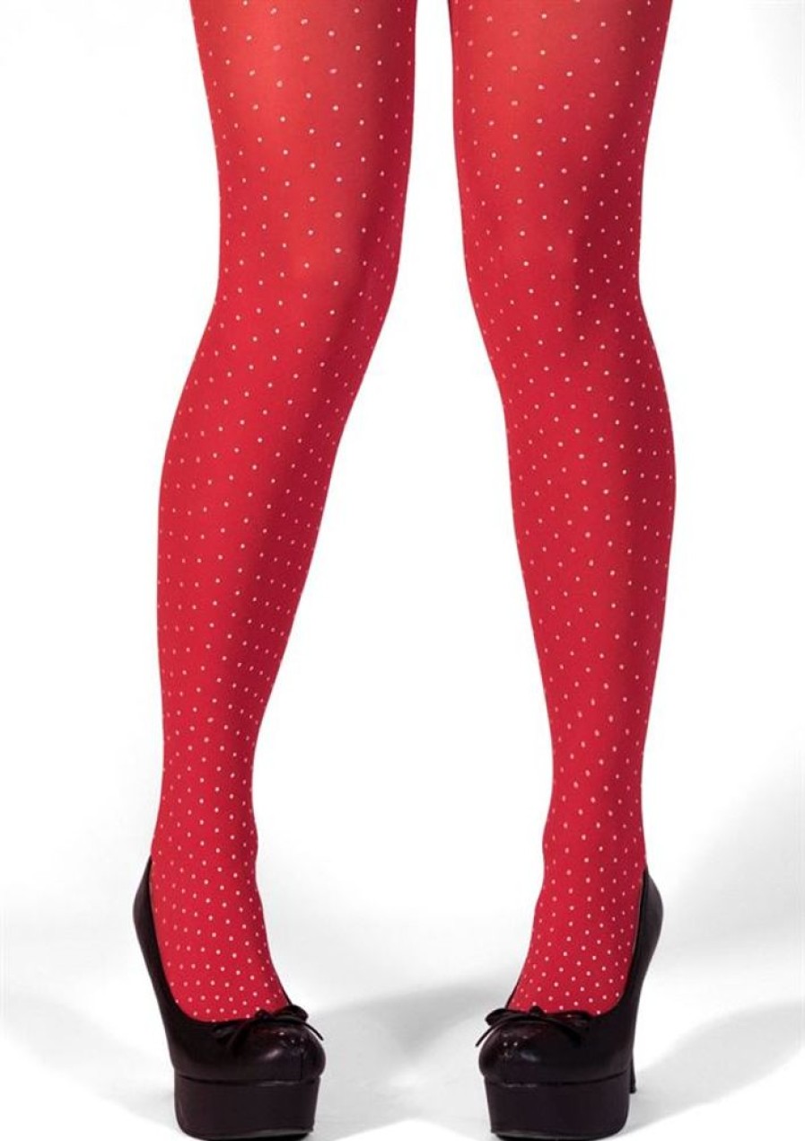 Stromper & Tights Margot | Margot Strompebukser We'Re Red We'Re White Dots No 2022