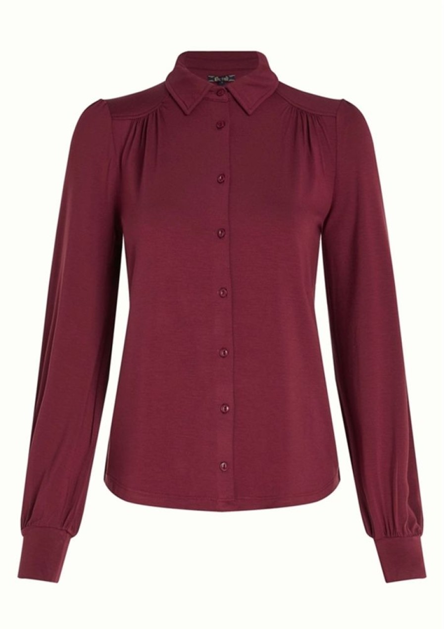 Bluser & Skjorter King Louie | King Louie Bluse Carina Blouse Ecovero Light Carbernet Red