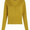 Cardigans & Strik King Louie | King Louie Cardigan Cardi V Heart Ajour Bci Curry Yellow
