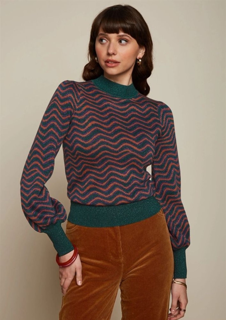 Bluser & Skjorter King Louie | King Louie Bluse Jada Sweater Lava Pine Green