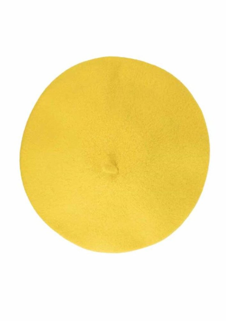 Torklaeder, Huer & Handsker Margot | Margot Beret Hat Butter Yellow