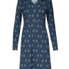 Kjoler Lalamour | Lalamour Kjole 2310 Collar Dress Marilyn Interwoven Aubergine Cobalt