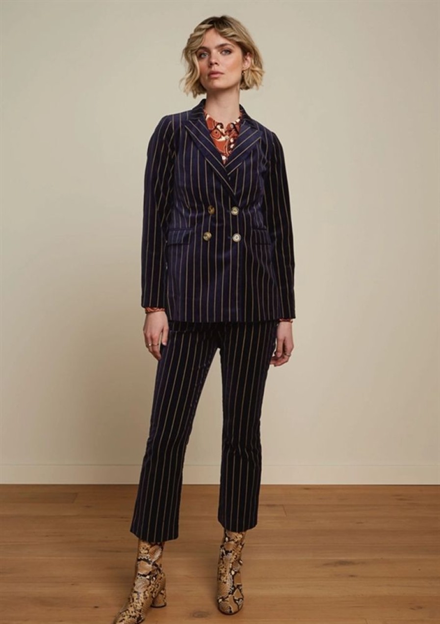 Bukser, Jeans & Leggings King Louie | King Louie Bukser Jenny Pants Pinstripe Blue