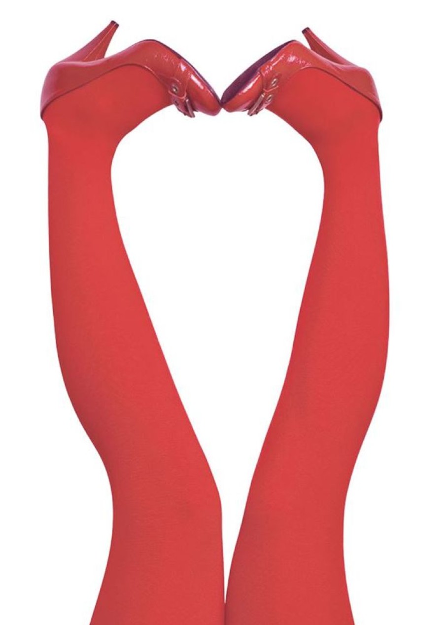 Stromper & Tights du Milde | Du Milde Strompebukser Lobster Red 60 Denier