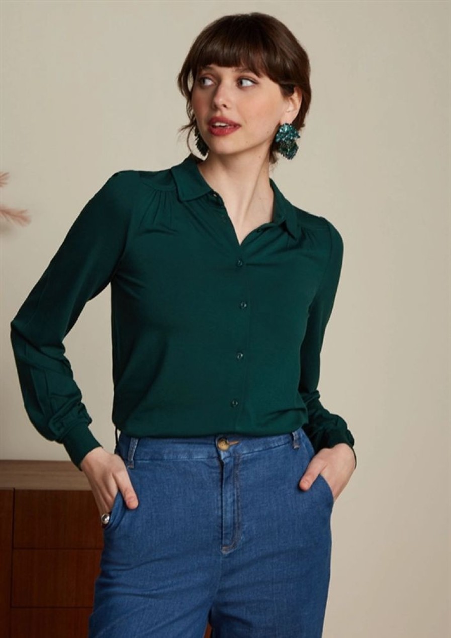 Bluser & Skjorter King Louie | King Louie Bluse Carina Blouse Ecovero Light Pine Green