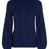 Cardigans & Strik King Louie | King Louie Bluse Jeanie Rollneck Top Farfalle Ink Blue