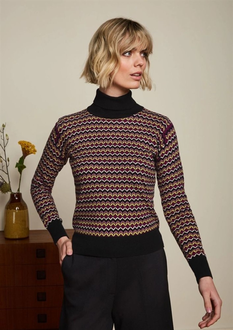 Bluser & Skjorter King Louie | King Louie Bluse Rollneck Top Nolan Black